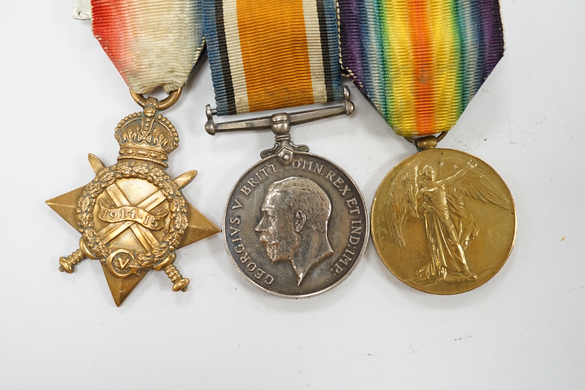 A First World War medal trio awarded to Staff Nurse M. Vavasour, Q.A.I.M.N.S.R. mounted together on a common pin. Condition - fair